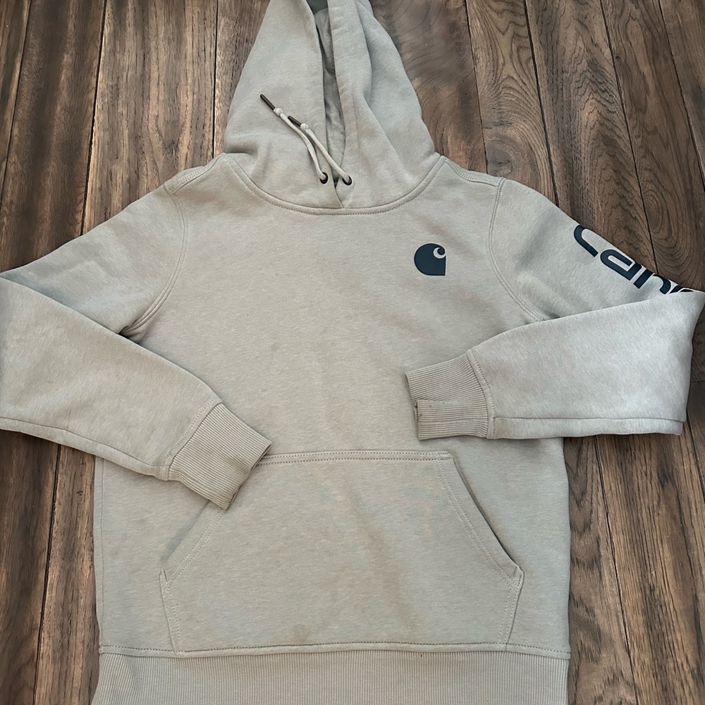 Carhartt Light Gray Hoodie with Logo